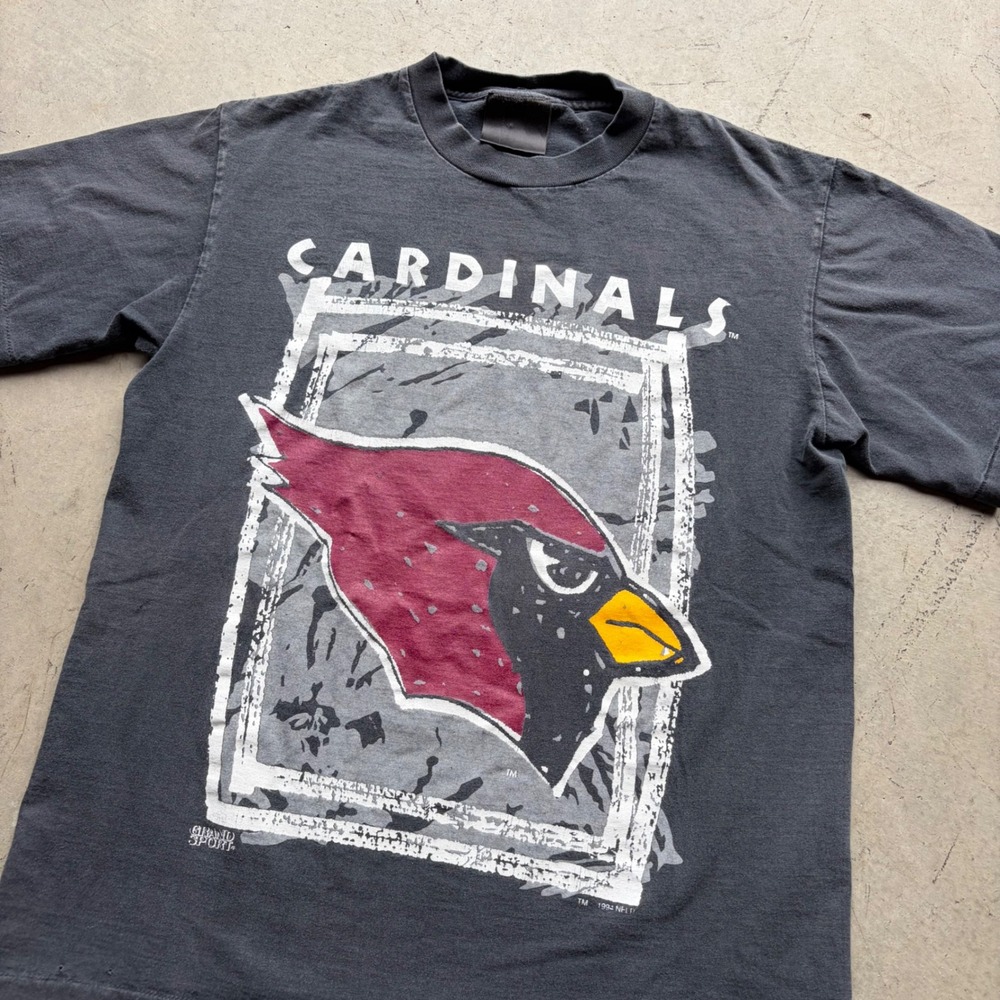 Vintage 1994 Arizona Cardinals NFL T-Shirt Grand Sport Single Stitch Black Large